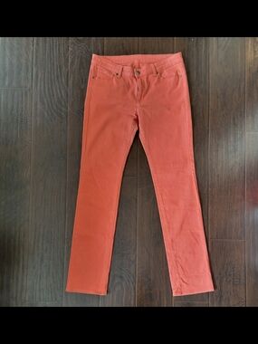 M Uniqlo Women's Coral-Red Straight Leg Jeans 29x34
